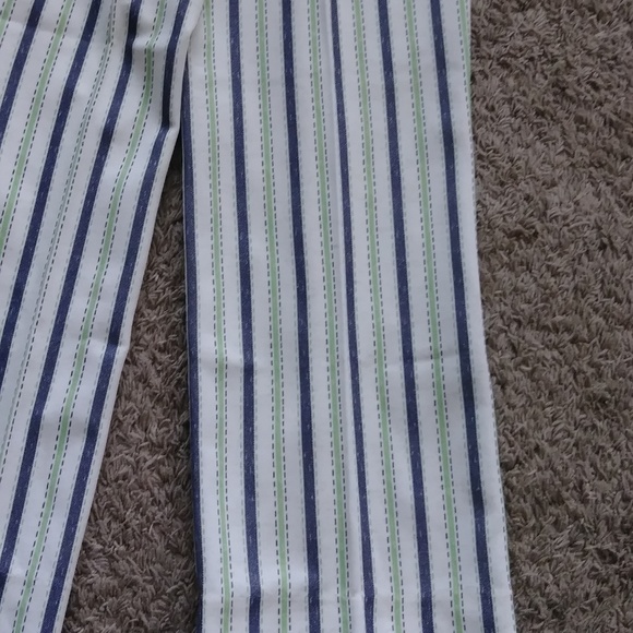 Vintage Glen of Michigan Blue Green Striped Pants - Picture 3 of 6